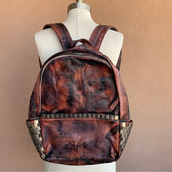 POL Distressed Leather Tie-Dyed Studded Backpack - Picture 1 of 14